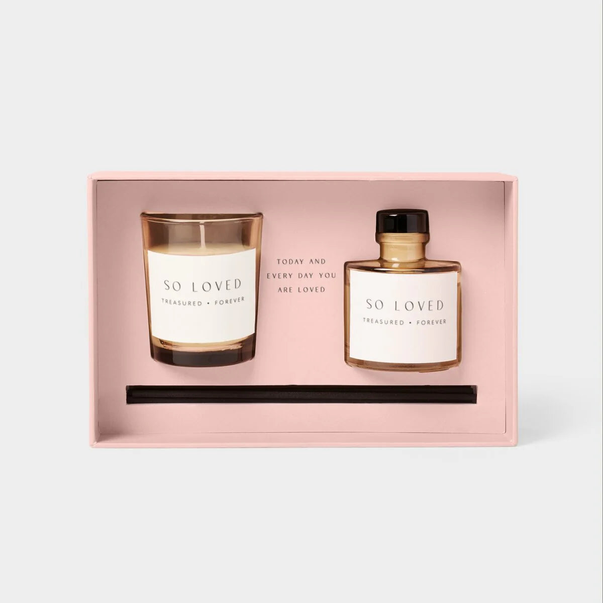 Katie Loxton Mini Votive And Mini Reed Diffuser Gift Set Love You Mum Peach Rose And Sweet Mandarin