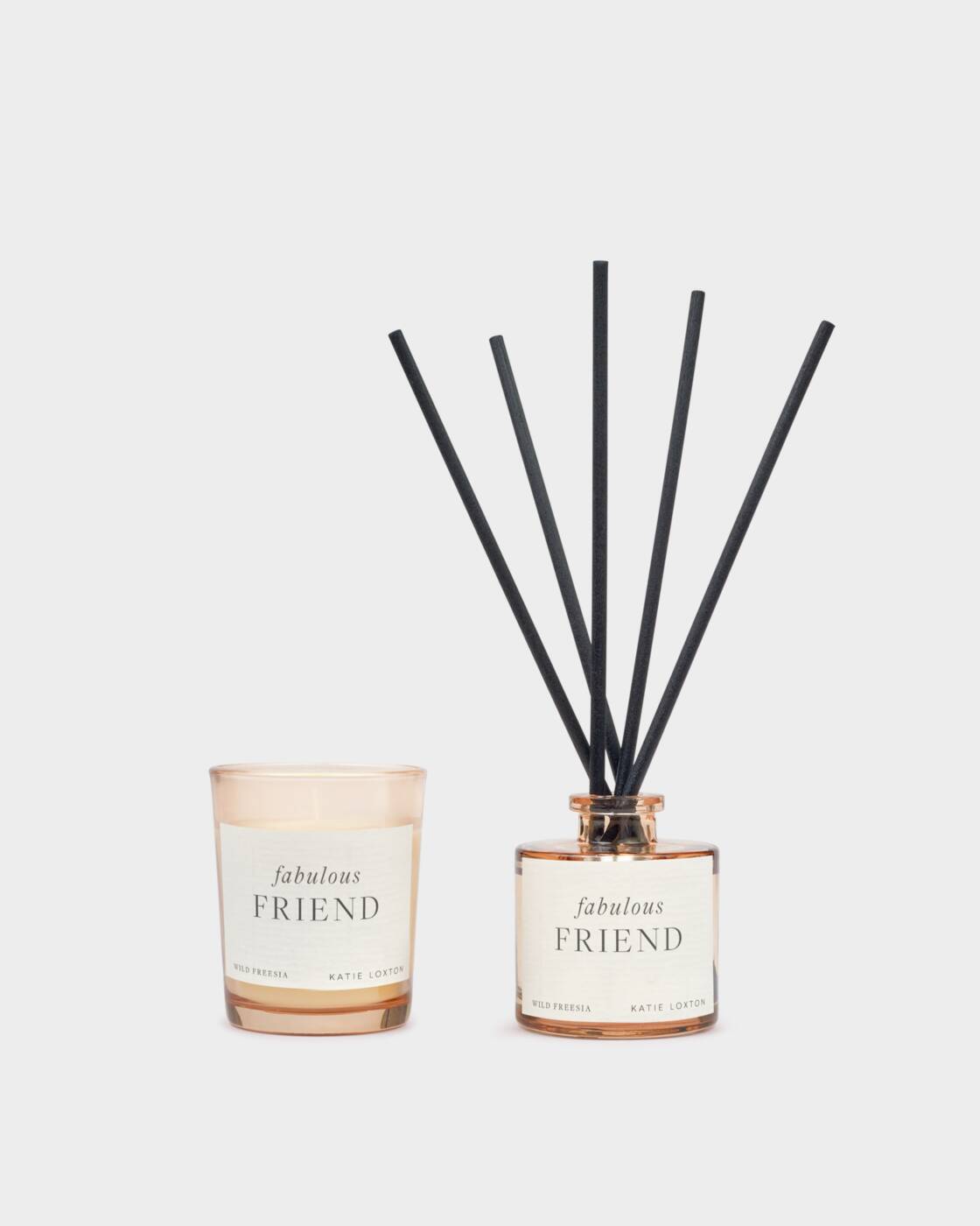 Katie Loxton Mini Votive And Mini Reed Diffuser Gift Set Fabulous Friend Fresh Fig And Wild Freesia