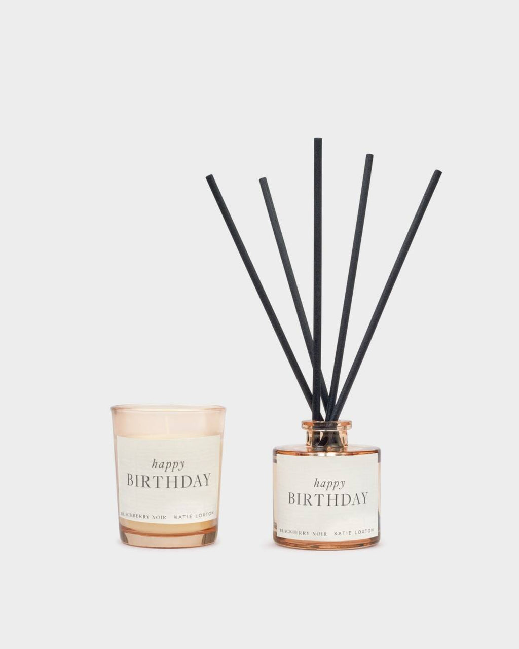 Katie Loxton Mini Votive And Mini Reed Diffuser Gift Set Happy Birthday Blackberry Noir
