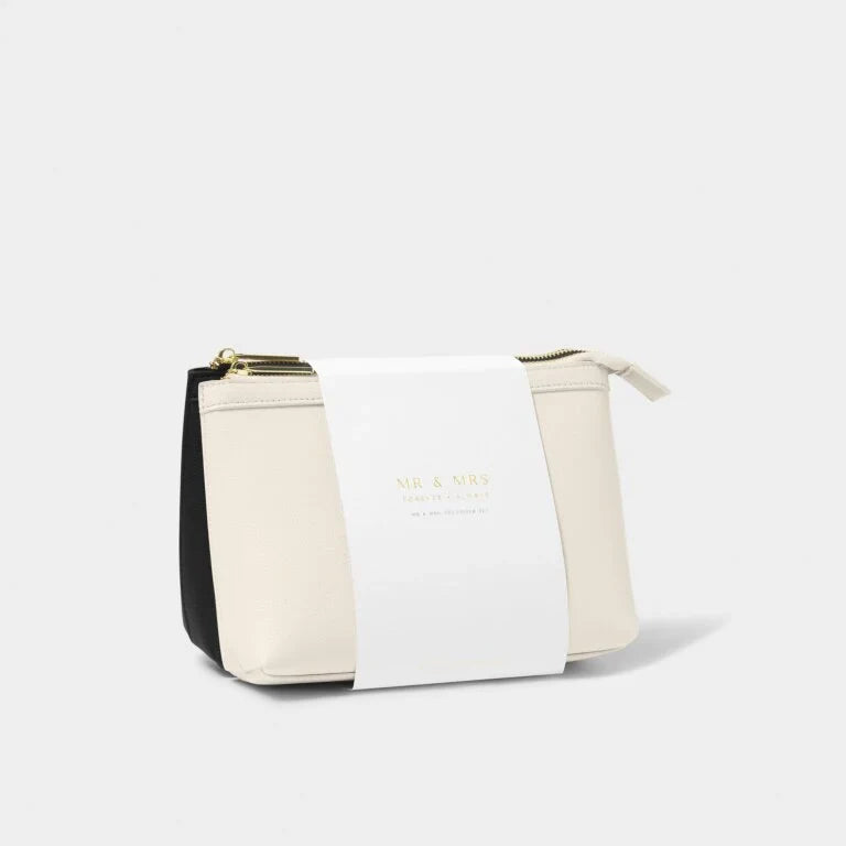 Katie Loxton Mr & Mrs Wash Bags Mr & Mrs Black/Off White