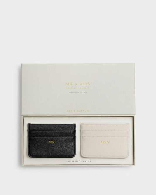 Katie Loxton Mrs And Mrs Cardholder Gift Set Off White/Black