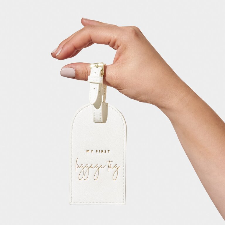 Katie Loxton My First Luggage Tag White