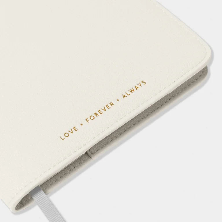 Katie Loxton Notebook Cover And A Lined Notepad Love Forever Always Off White
