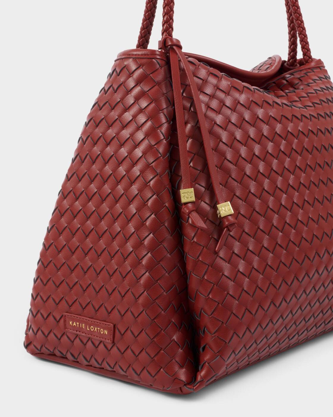 Katie Loxton Nova Hand Woven Large Shoulder Bag Crimson