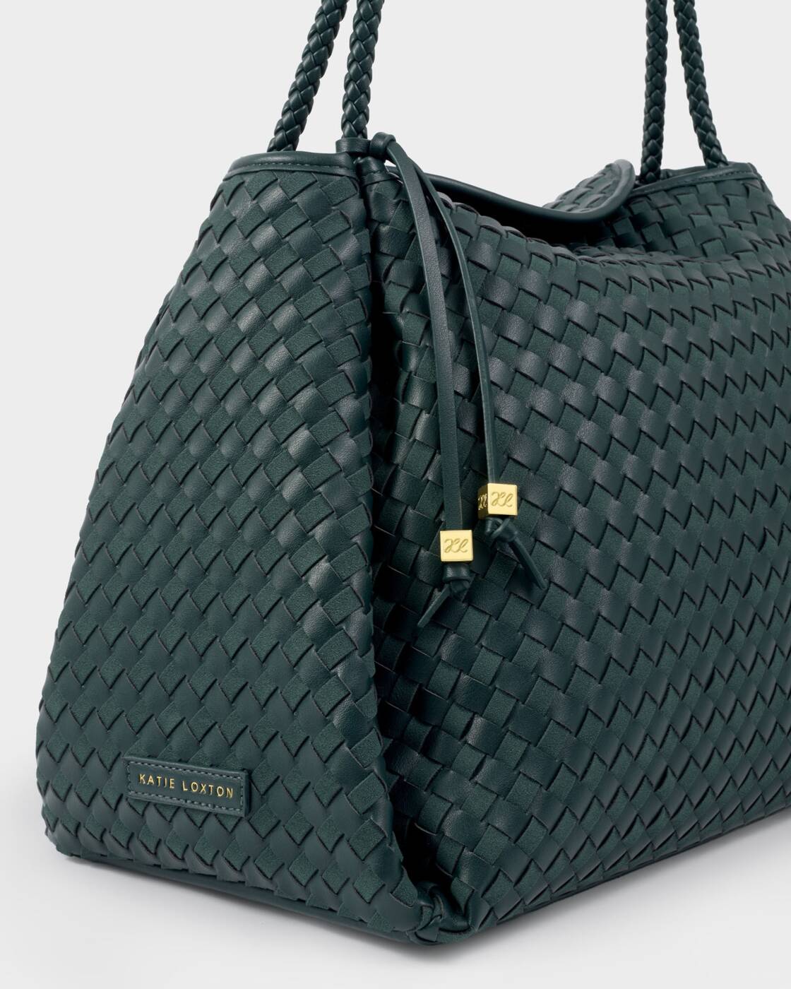 Katie Loxton Nova Hand Woven Large Shoulder Bag Deep Teal Mixed