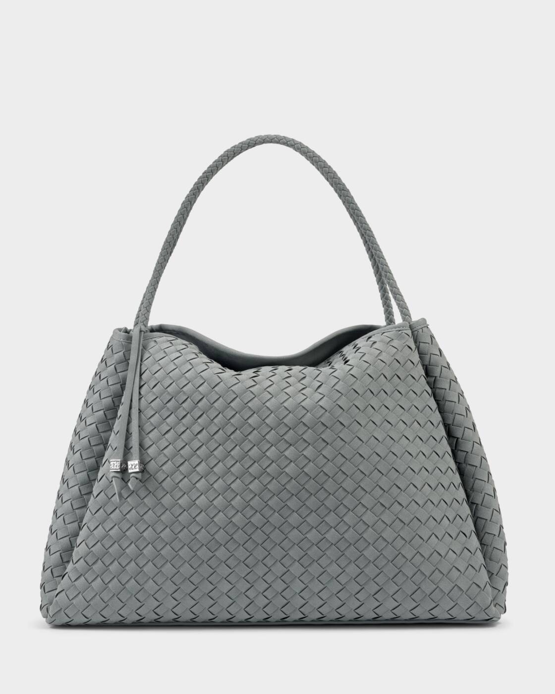 Katie Loxton Nova Hand Woven Large Shoulder Bag Fossil Grey Suedette