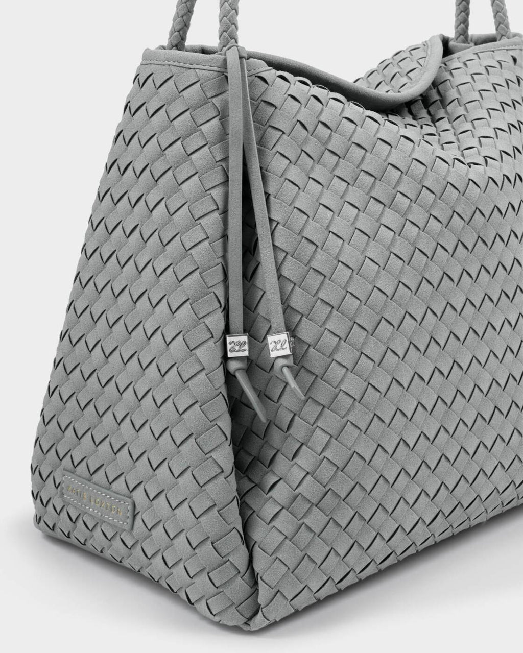Katie Loxton Nova Hand Woven Large Shoulder Bag Fossil Grey Suedette