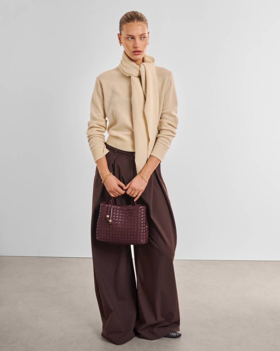 Katie Loxton Nova Hand Woven Top Handle Bag Cherry Mixed