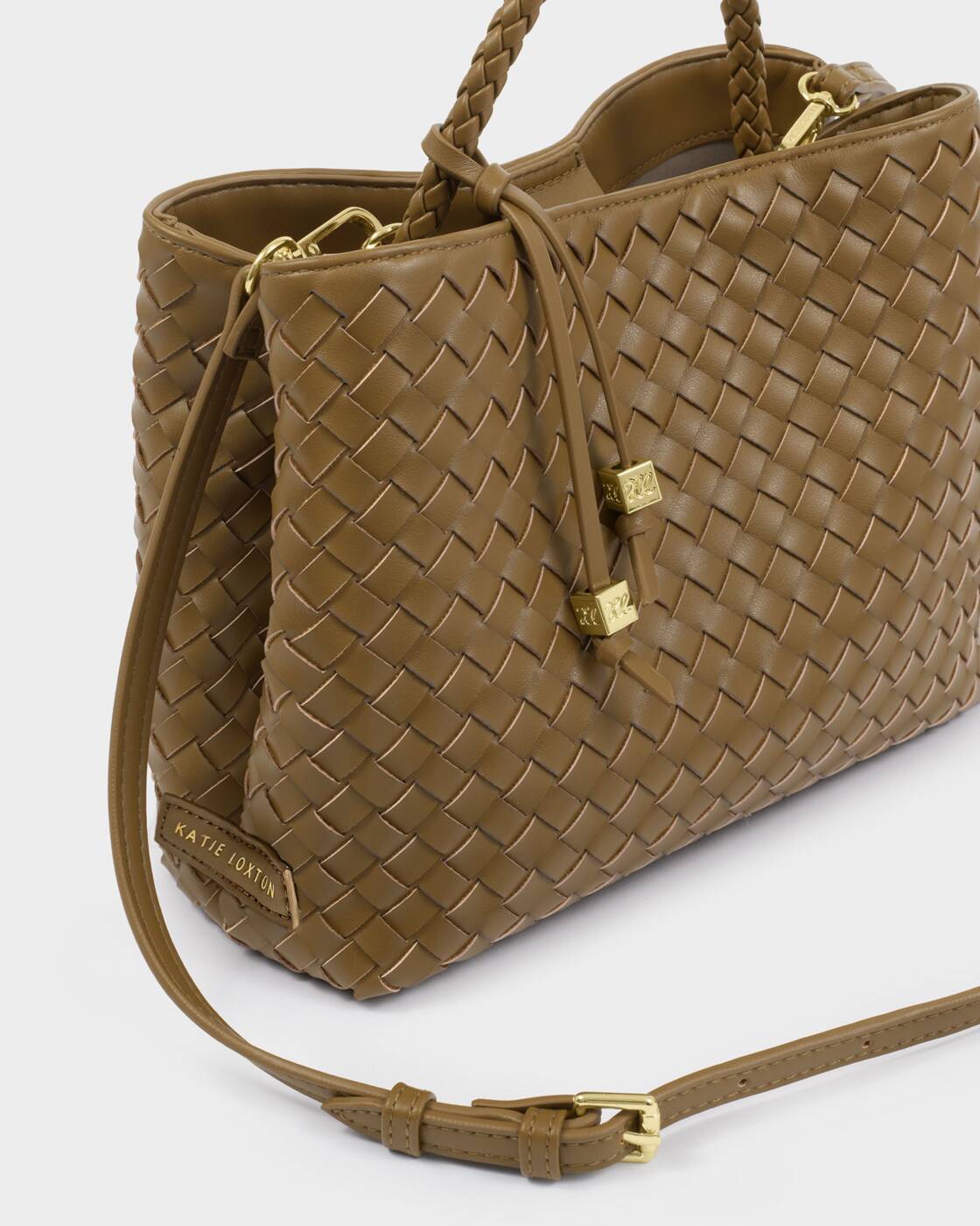 Katie Loxton Nova Hand Woven Top Handle Bag Olive