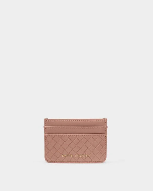 Katie Loxton Nova Woven Texture Cardholder Pink Clay Woven