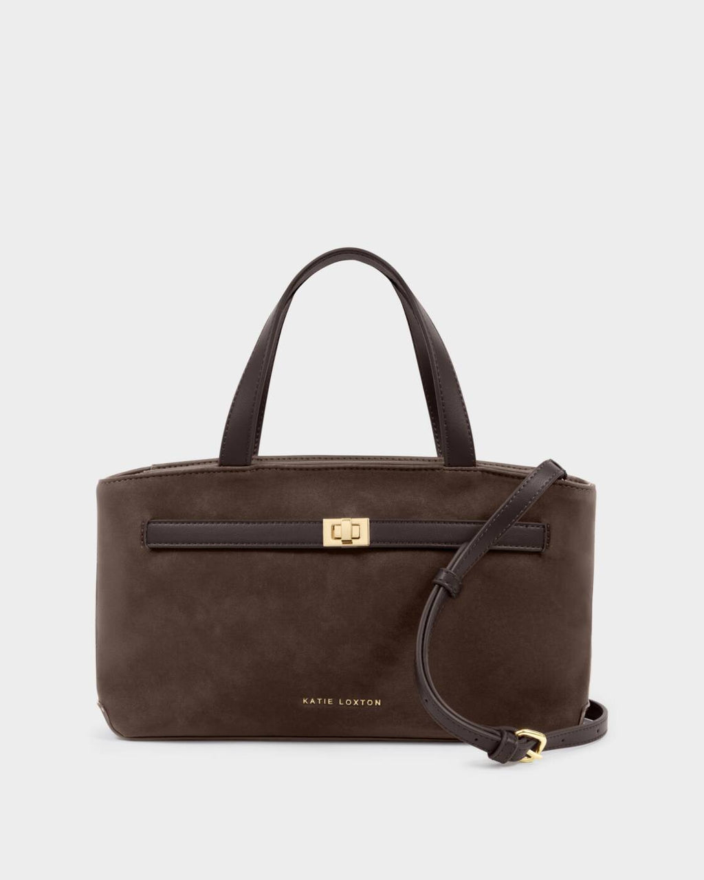 Katie Loxton Orin Top Handle Crossbody Bag Bitter Chocolate Suedette/Bitter Chocolate