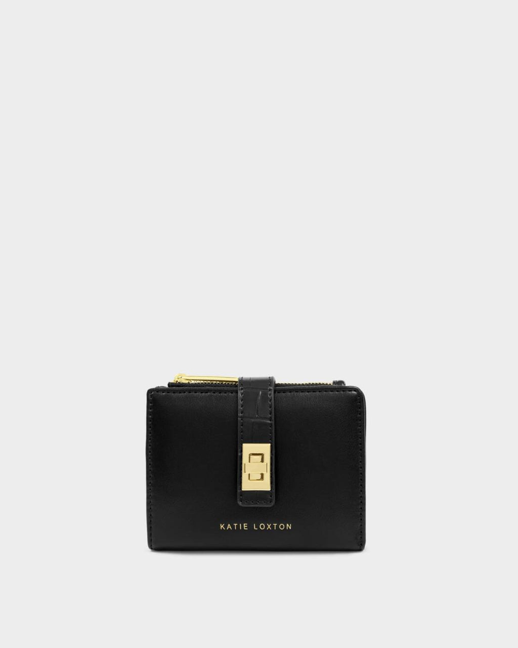 Katie Loxton Orin Twist Lock Purse Black Black Croc