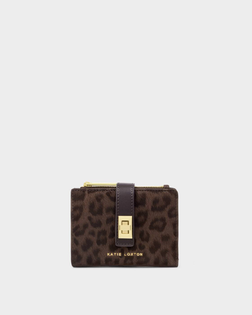 Katie Loxton Orin Twist Lock Purse Chocolate Leopard