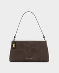 Katie Loxton Orin Twist Lock Small Shoulder Bitter Chocolate Suedette
