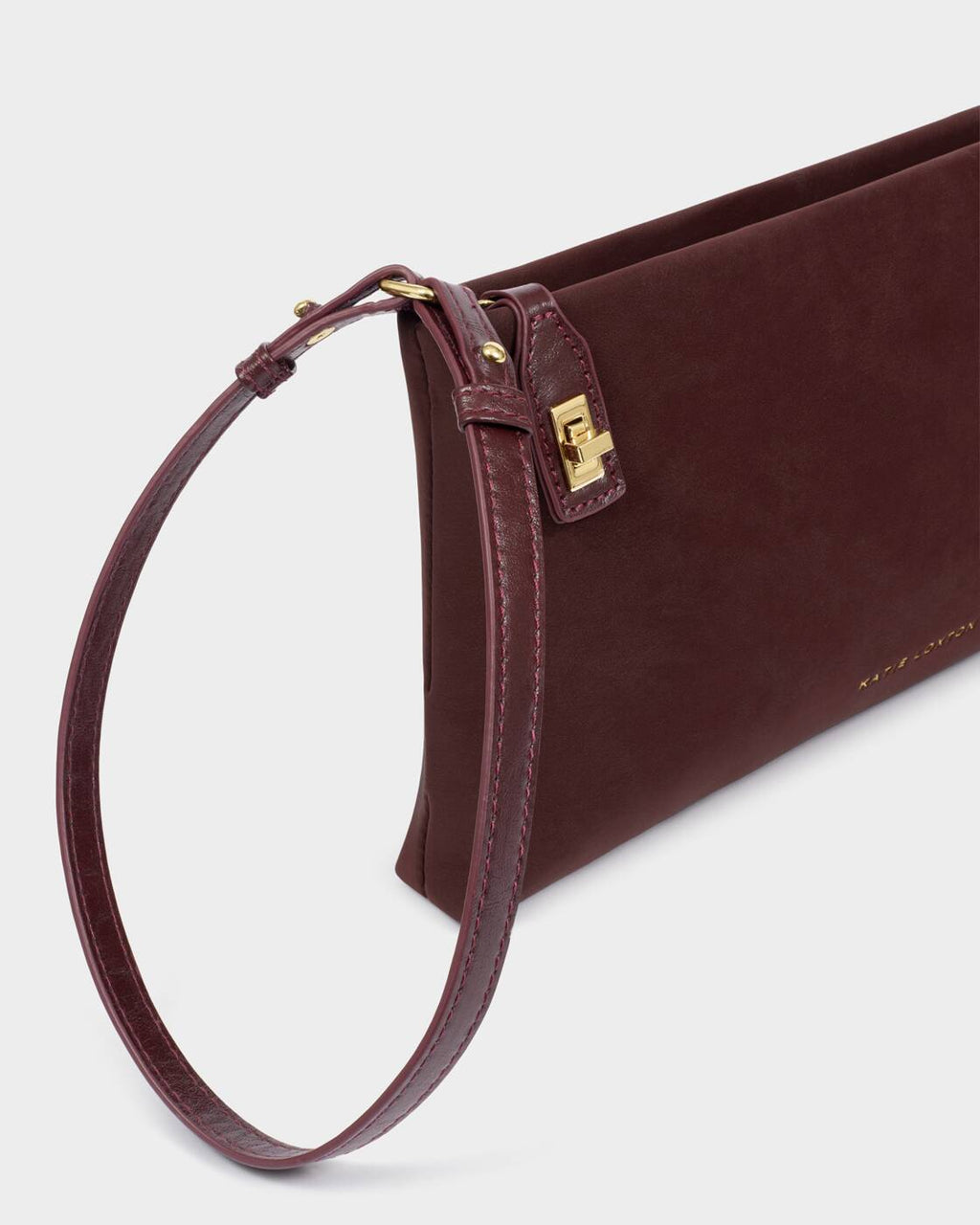 Katie Loxton Orin Twist Lock Small Shoulder Bag Cherry Suedette