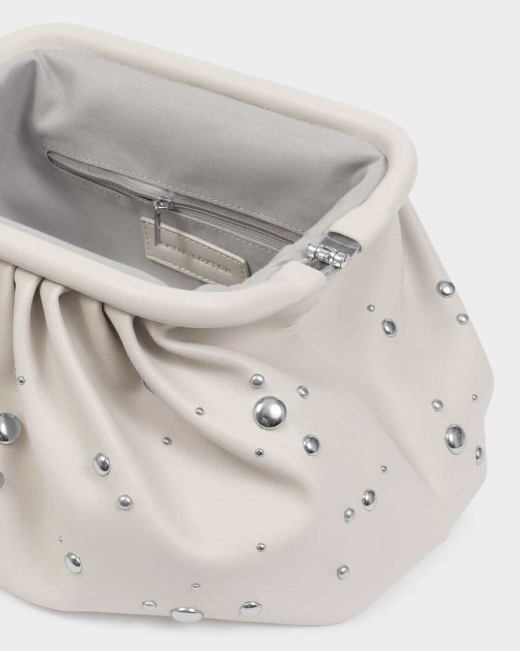 Katie Loxton Paloma Studded Clutch Off White Silver Studded