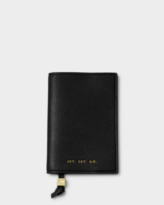 Katie Loxton Passport Cover Jet. Set. Go. Black