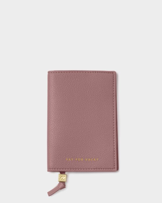 Katie Loxton Passport Cover Yay For Vacay Deep Rose