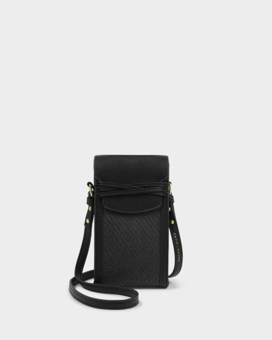 Katie Loxton Porto Raffia Cell Bag Black/Black Raffia