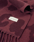 Katie Loxton Printed Blanket Scarf Leopard Mauve Cherry