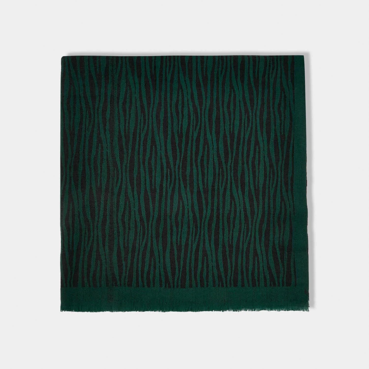 Katie Loxton Printed Blanket Scarf Small Zebra Black/Teal Green