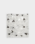 Katie Loxton Printed Foil Scarf Abstract Heart Moonstone/Black/Silver Foil