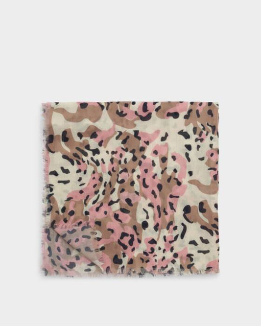 Katie Loxton Printed Scarf Blush Tortoiseshell Ecru/Brown/Pink