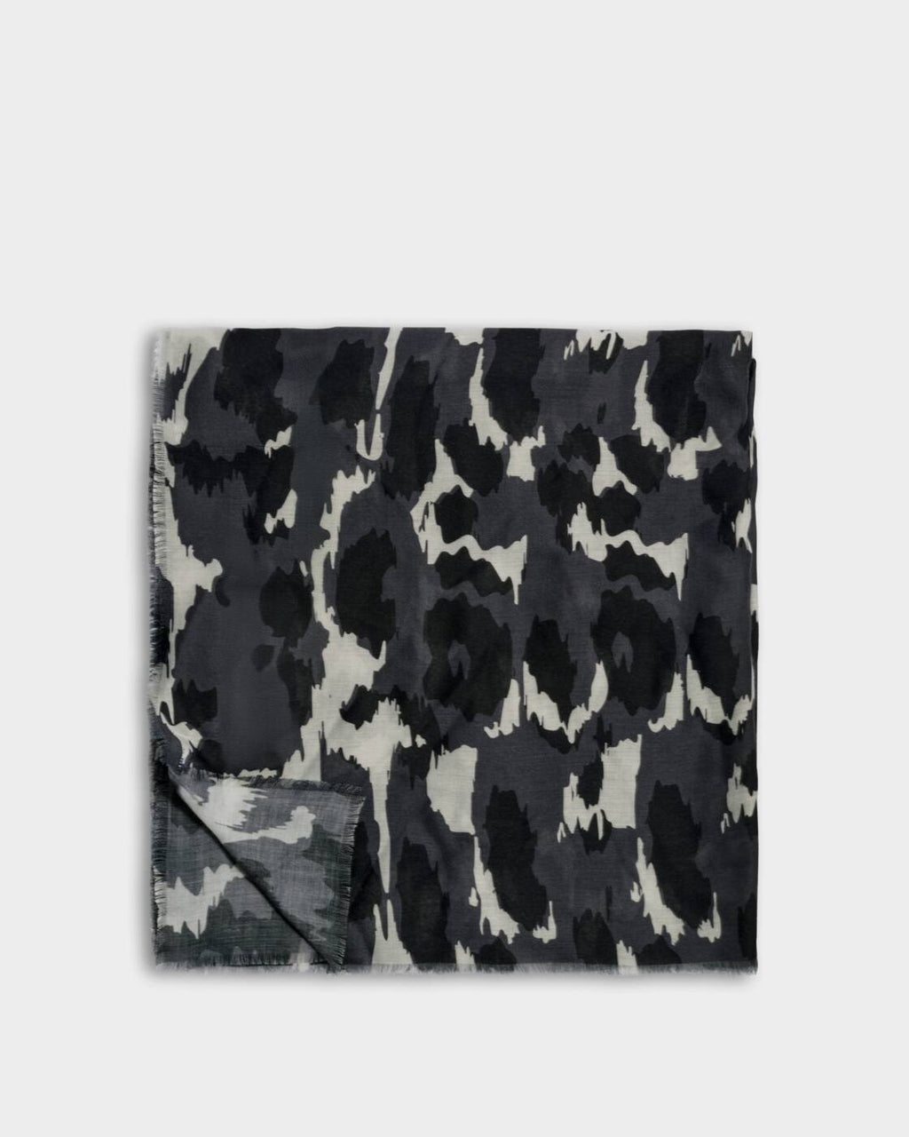 Katie Loxton Printed Scarf Brush Stroke Leopard Grey Black White