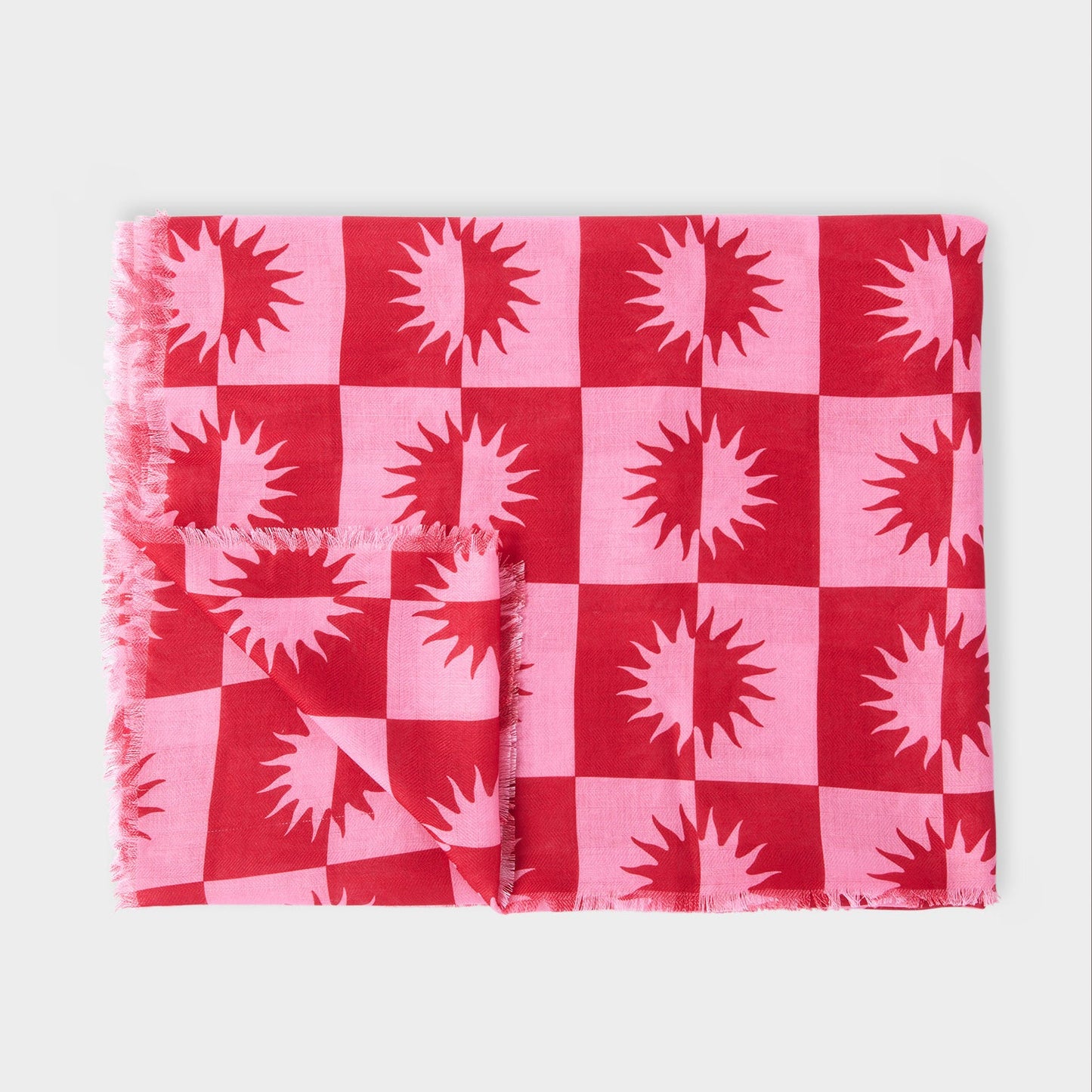 Katie Loxton Printed Scarf Le Soleil Red Pink