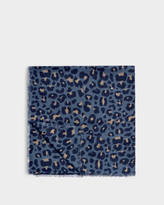 Katie Loxton Printed Scarf Leopard Navy/Black/Taupe