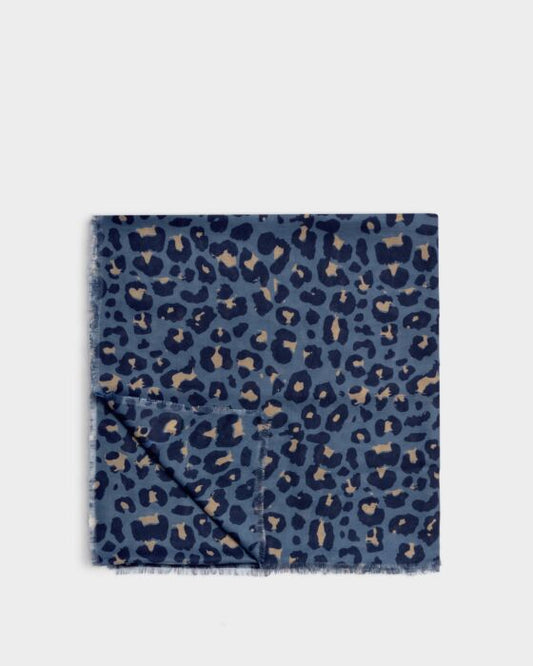 Katie Loxton Printed Scarf Leopard Navy/Black/Taupe