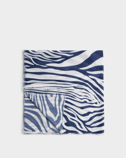 Katie Loxton Printed Scarf Zebra Off White/Navy