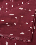 Katie Loxton Printed Studded Scarf Scattered Dots Burgundy White Gold Studs