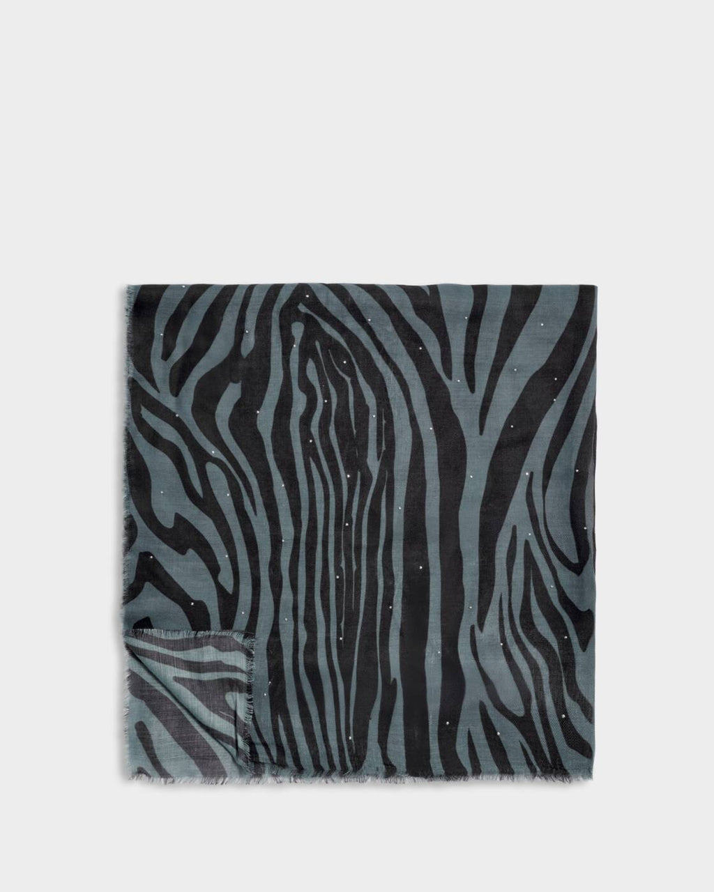 Katie Loxton Printed Studded Scarf Zebra Stripe Navy Black Silver Studs