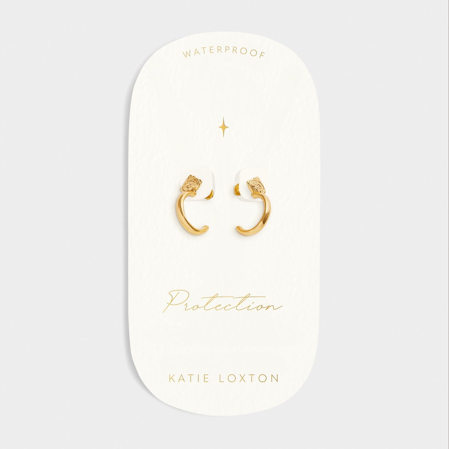 Katie Loxton Protection Hoop Earrings Gold Coated