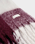 Katie Loxton Recycled Checked Tassel Scarf Cherry Off White