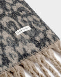 Katie Loxton Recycled Checked Tassel Scarf Taupe Chocolate Animal