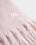 Katie Loxton Recycled Striped Tassel Scarf Blush Pink White Plaid