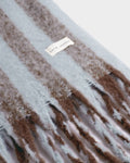 Katie Loxton Recycled Striped Tassel Scarf Blue Brown