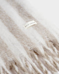 Katie Loxton Recycled Striped Tassel Scarf Off White Sand
