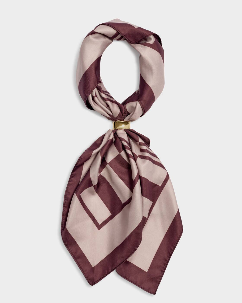 Katie Loxton Satin Multiway Scarf Check Pink Cherry