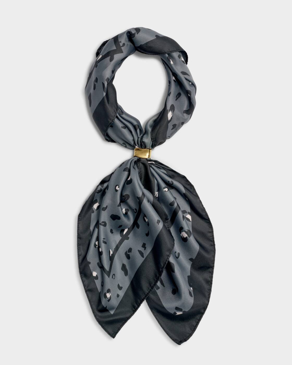 Katie Loxton Satin Multiway Scarf Small Leopard Navy Black Light Blue