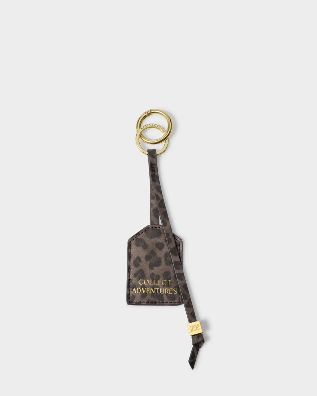 Katie Loxton Sentiment Keyring Collect Adventures Chocolate Leopard