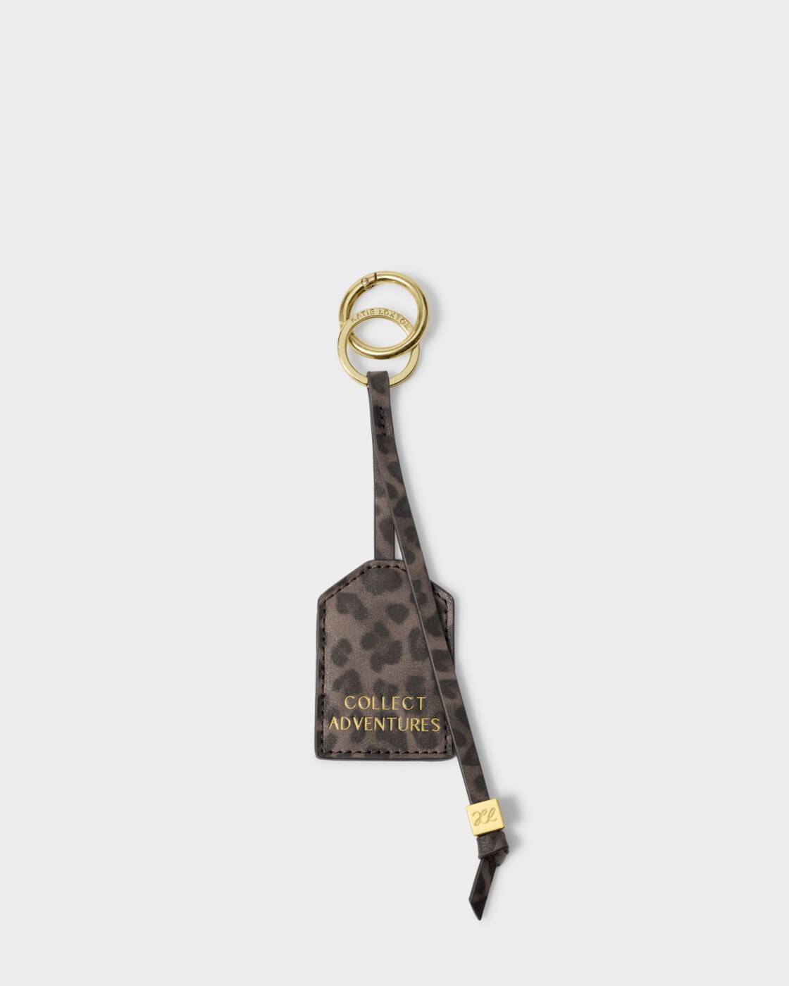 Katie Loxton Sentiment Keyring Collect Adventures Chocolate Leopard