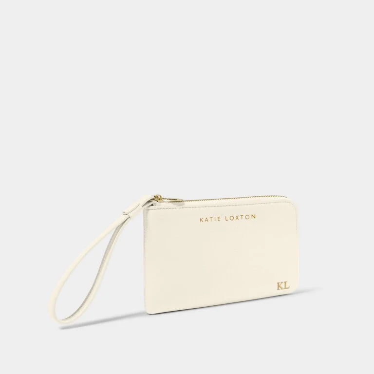 Katie Loxton Small Wristlet Pouch Ecru