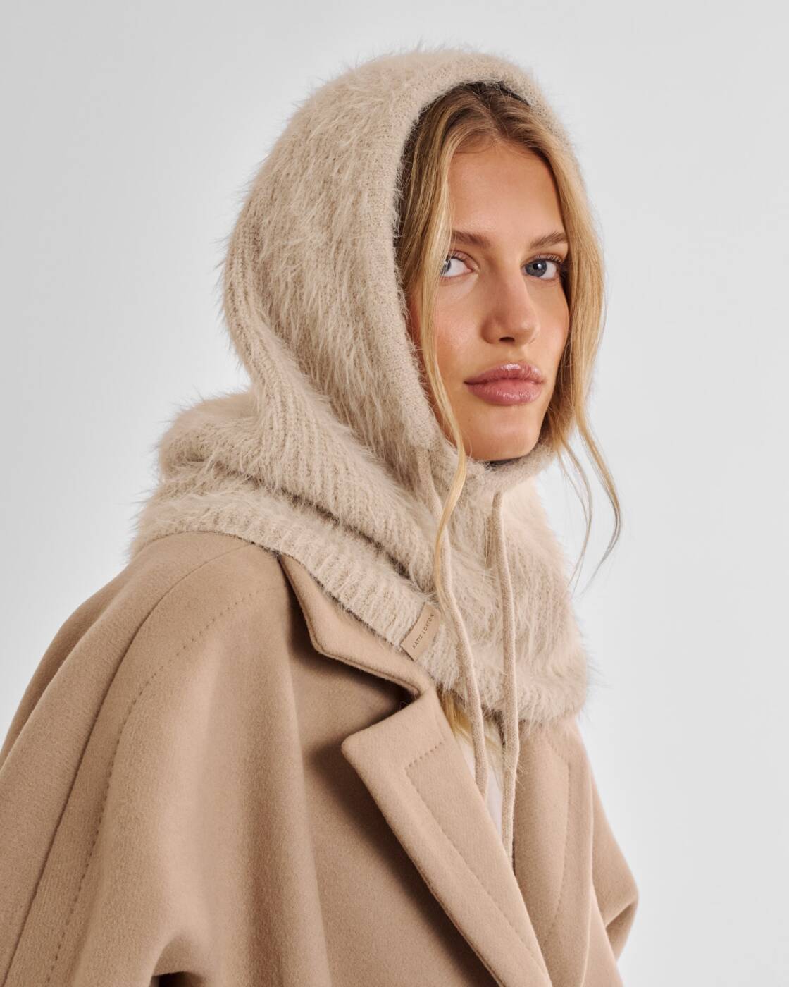 Katie Loxton Soft Knitted Hood Taupe