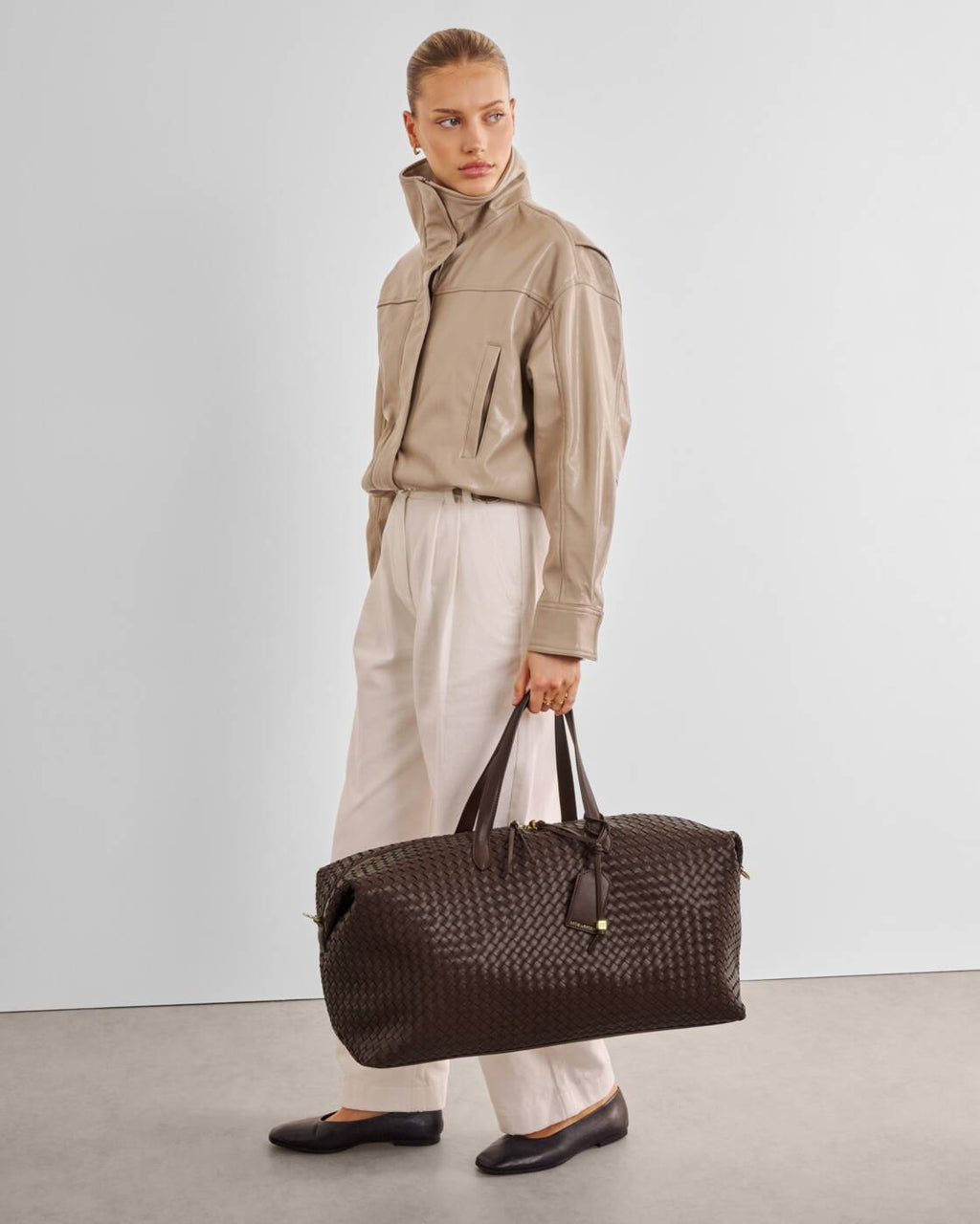 Katie Loxton Soho Hand Woven Weekend Bag Chocolate