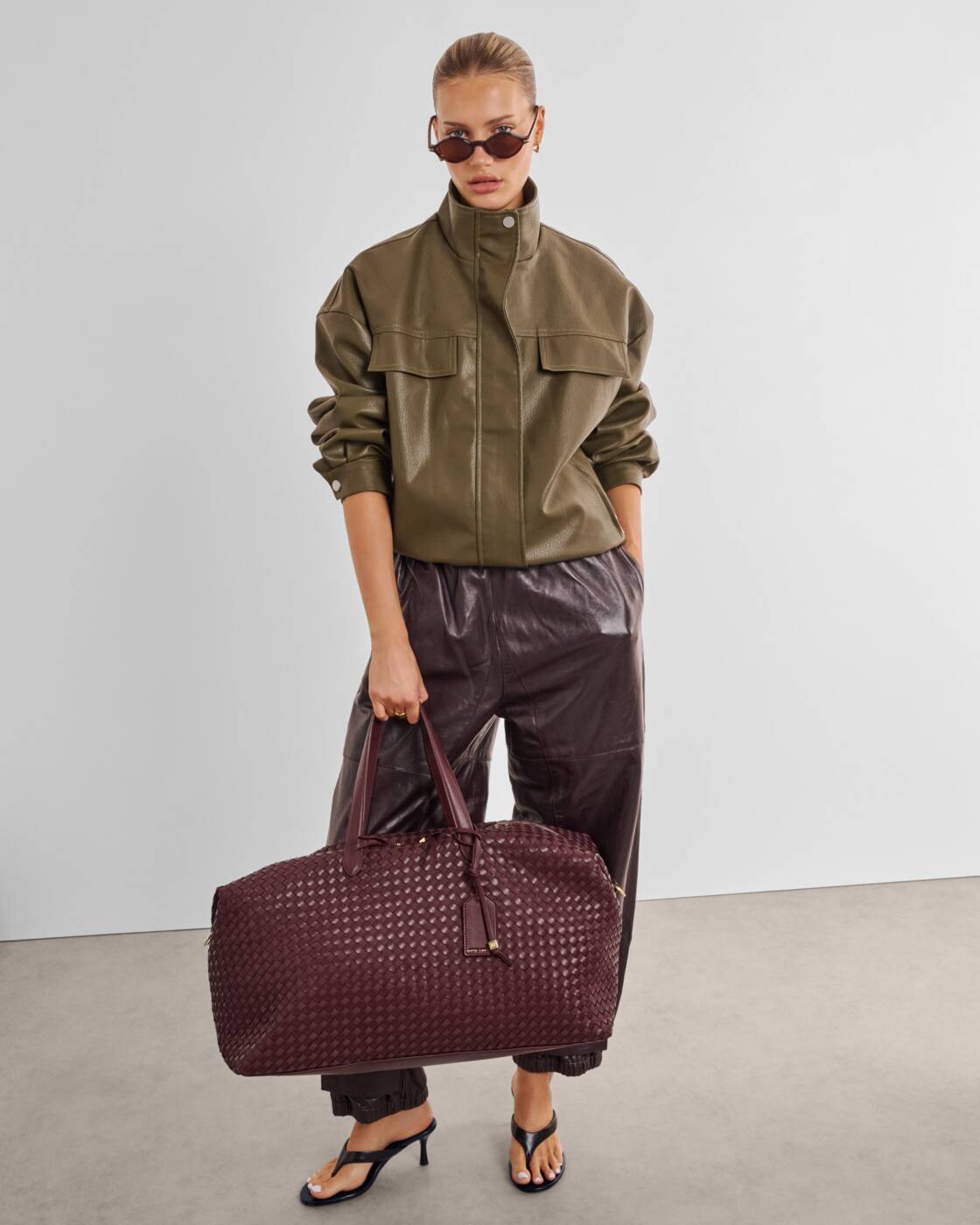 Katie Loxton Soho Hand Woven Weekend Bag Cherry Mixed