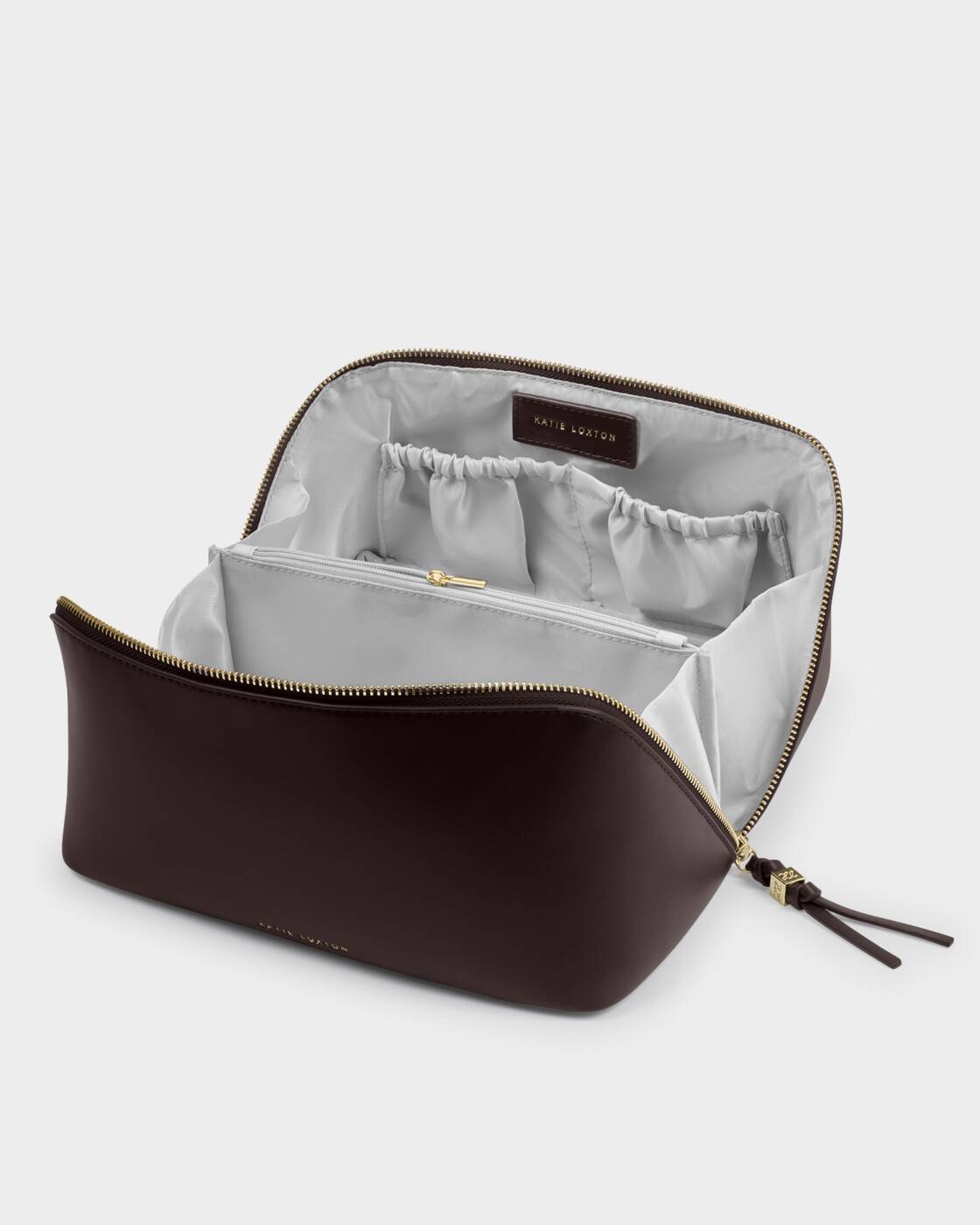 Katie Loxton Soho Large Make Up Wash Bag Bitter Chocolate