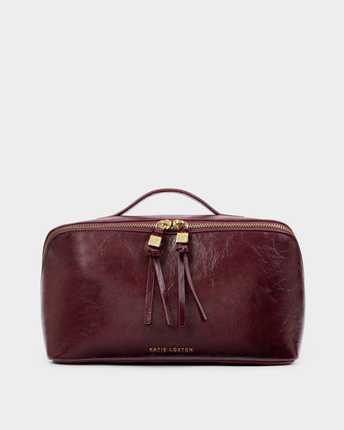 Katie Loxton Soho Large Make Up Wash Bag Cherry Patent Crackle